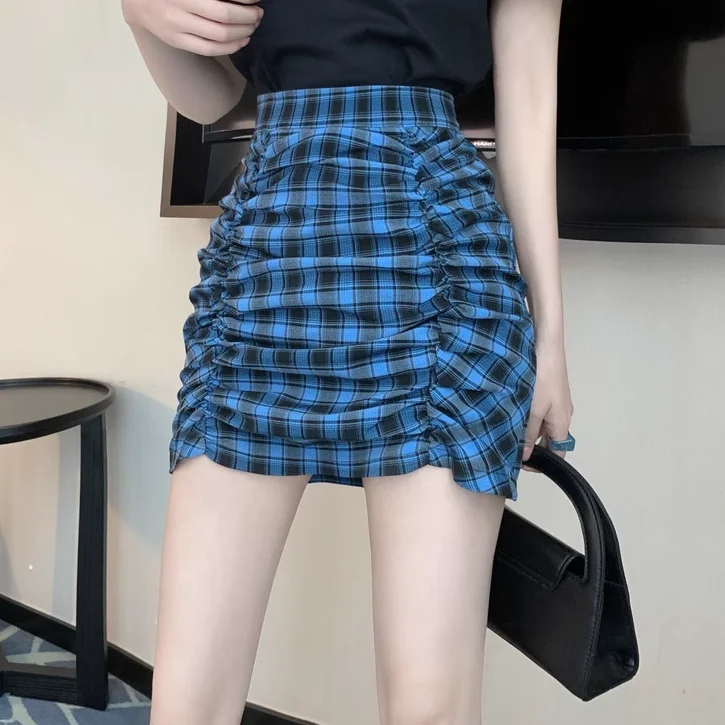 Blue Plaid Skirt (No T-Shirt)