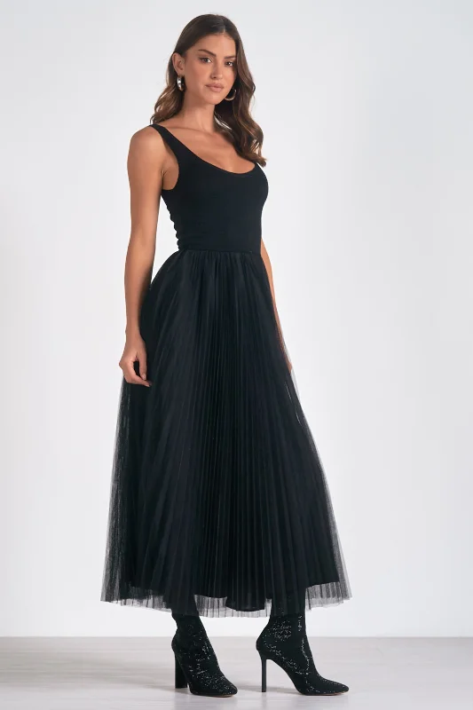 Black Maxi Dress Tulle Skirt