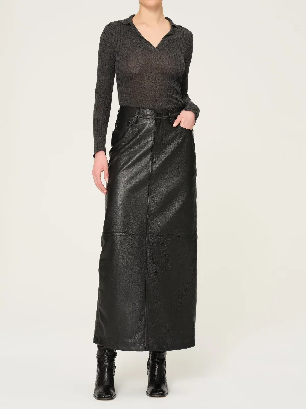 Lexie High Rise Skirt Maxi | Obsidian