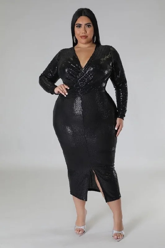 Black Nicole Sequin Dress