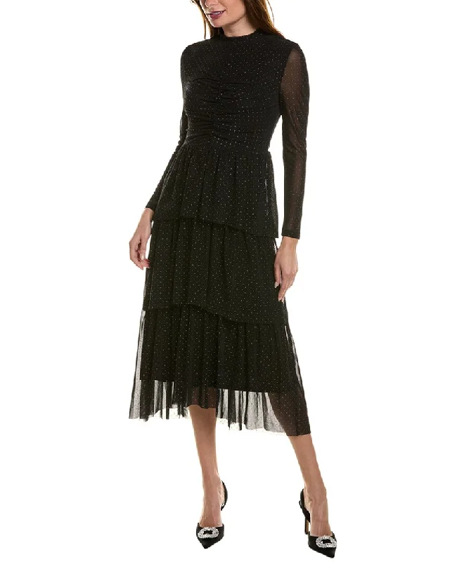 Anne Klein Studded Tulle Midi Dress