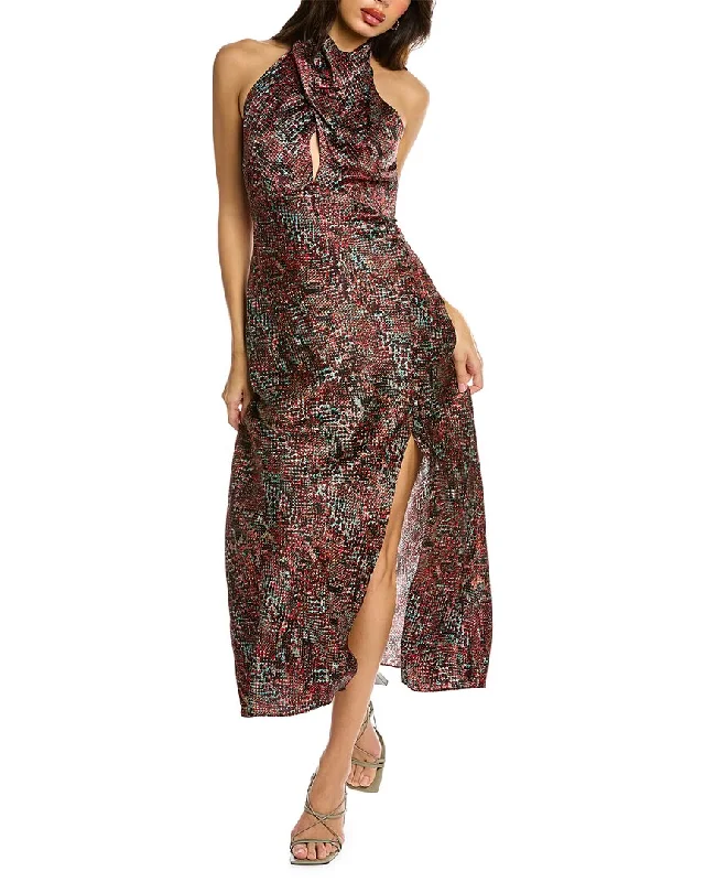 Nicholas Aline Cross Over Silk Midi Dress