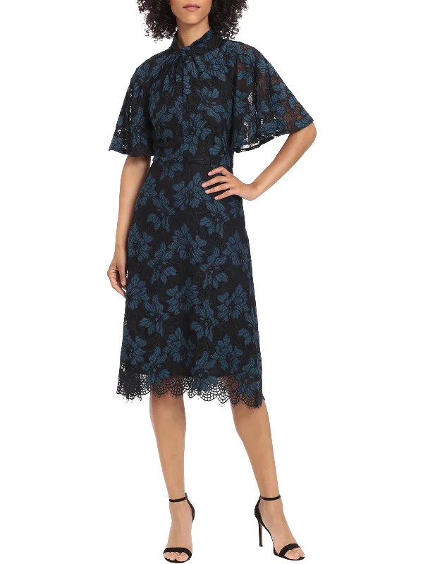 Womens Lace Calf Midi Dress